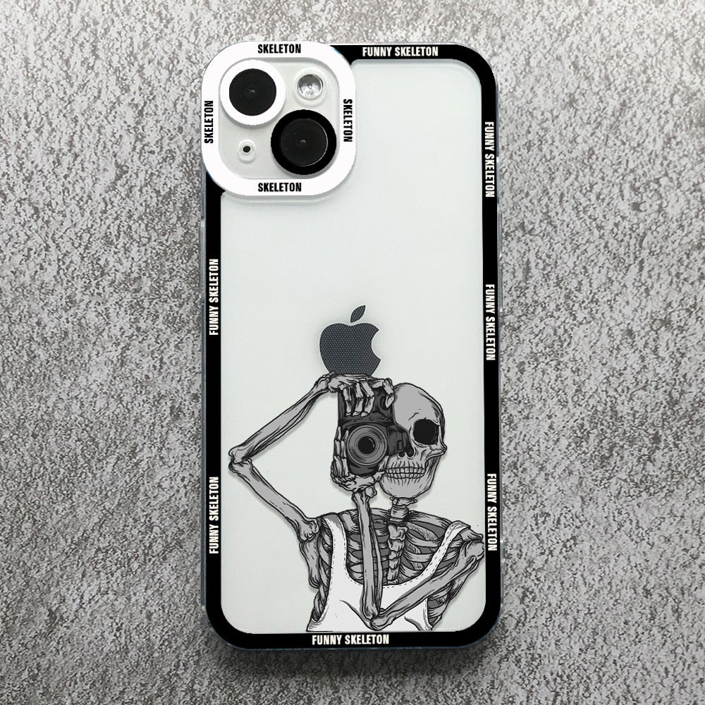 Skeleton Phone Case For iPhone  Transparent Cover