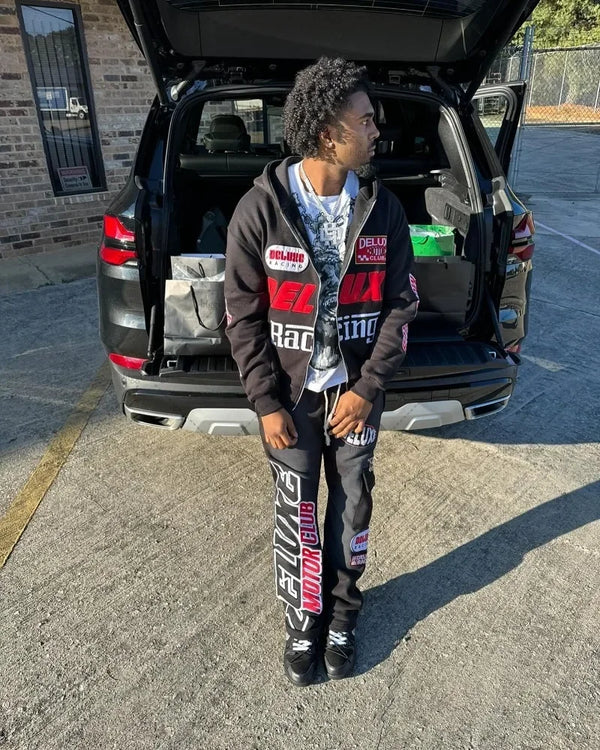 Y2k Letter Print Zipper Sweatshirt Loose Casual Oversized