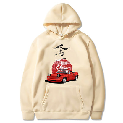 Mens Hoodie Jdm Drift Red Car Fashion Tops Harajuku