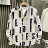 Mens Vintage Graphic Shirt Oversized Button Up Long Sleeve Casual