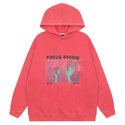 Oversized High Street Hip Hop Washed Hoodie