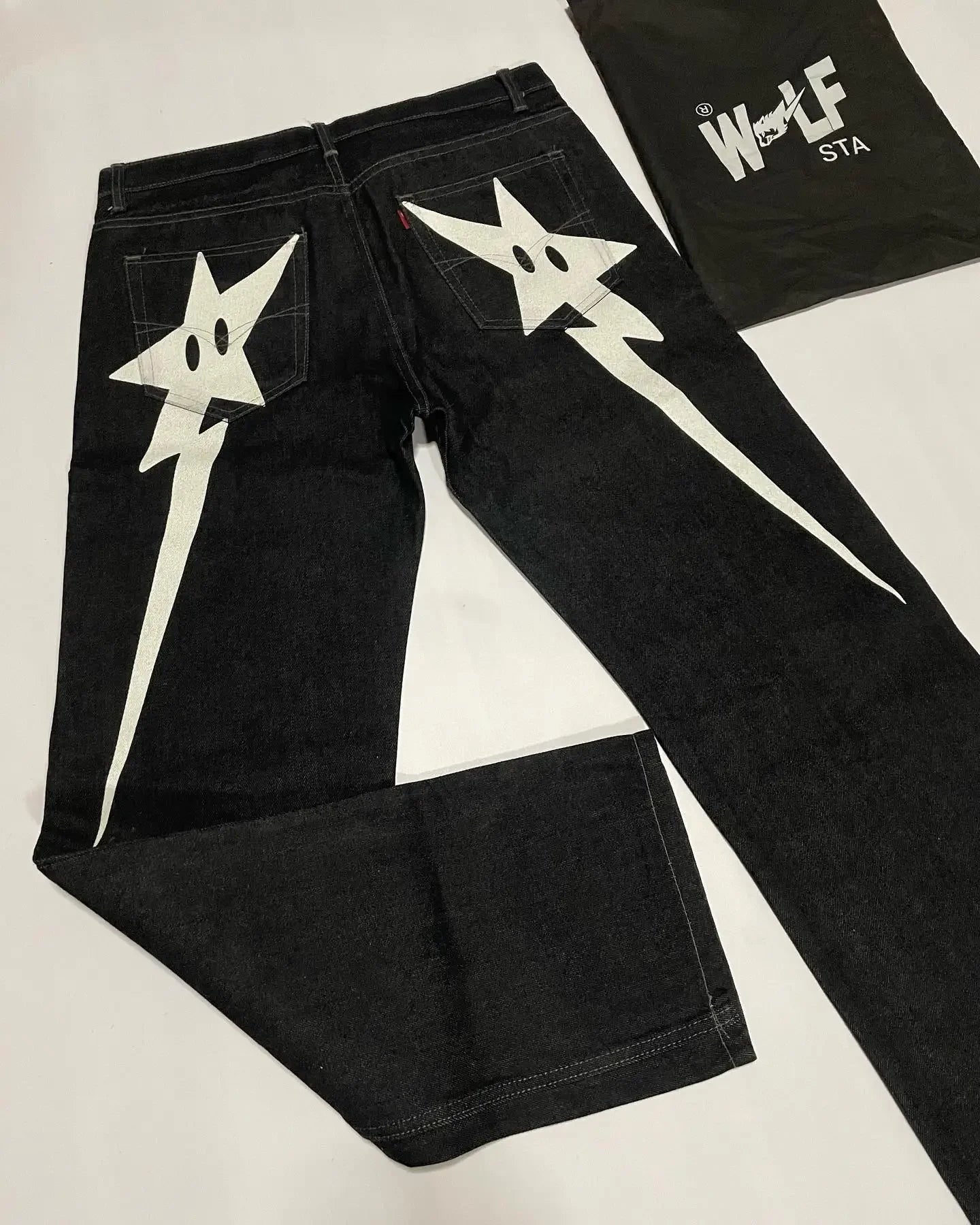 Streetwear Jeans Y2K Hip Hop Star Graphic Print Baggy Pants