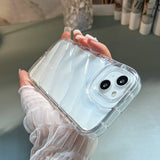 Laser Water Wave Ripple Case For iPhone Fundas Clear Hologram Shockproof Soft Cover