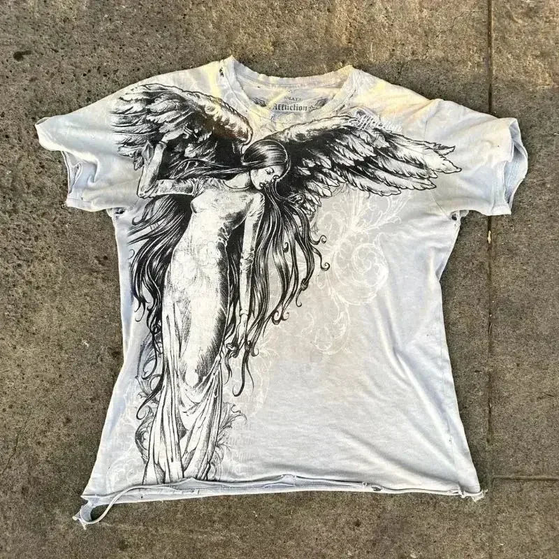 Men’s Vintage Tap Out Tee 2000s Cyber Grunge Gothic Street Style