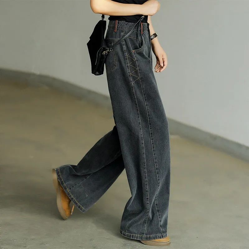 Jeans Woman High Waisted Trousers Flared Pant Korean Fashion