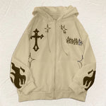 Autumn and Winter Embroidered Cross Fire Loose Sweater