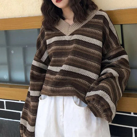 Vintage Button Up Sweater Winter For Women Classic Style Retro