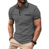 Polo Shirt Men's Short Sleeve Button Lapel Lightweight Turn-down Sport