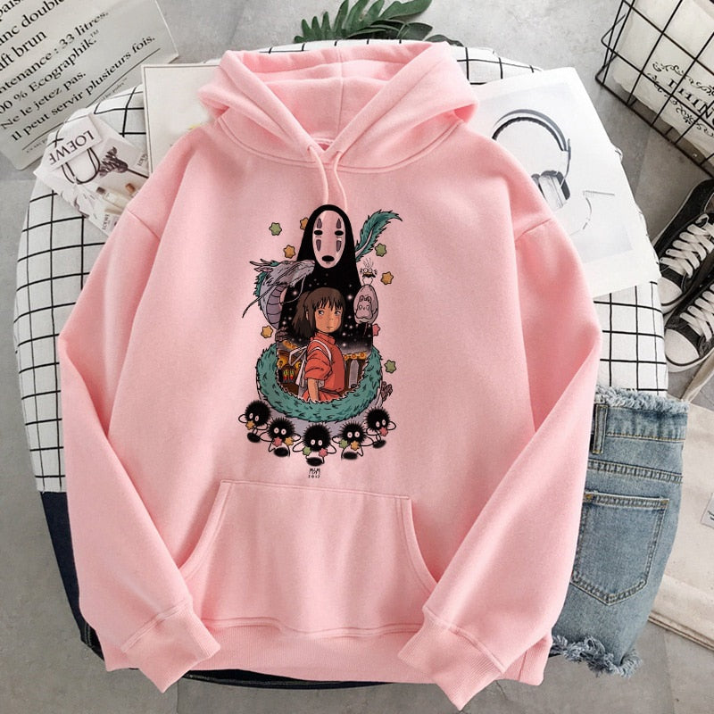 Hoodies Female Studio Ghibli Cute Anime Sweatshirt Pullover Casual