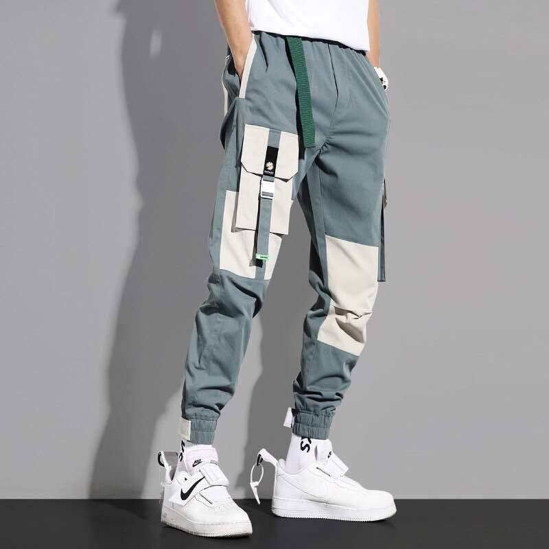 Hip Hop Cargo Pants Harem Men Streetwear Cotton Fashion Harajuku