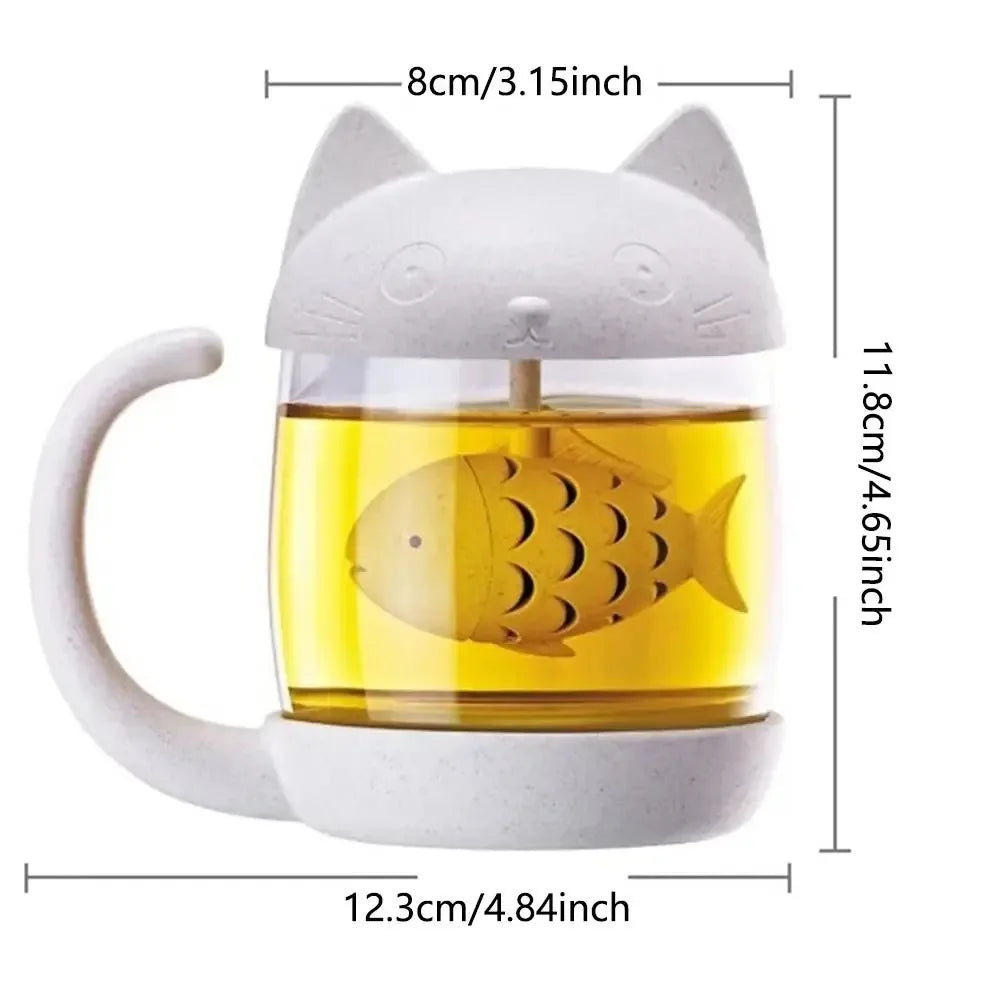 1Cup Tee Becher mit Fisch-Infuser Sieb Filter Küche Drinkware Teegeschirr