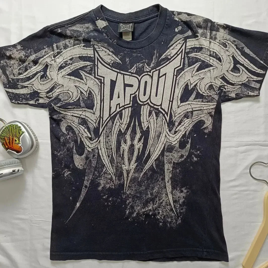 Men’s Vintage Tap Out Tee 2000s Cyber Grunge Gothic Street Style