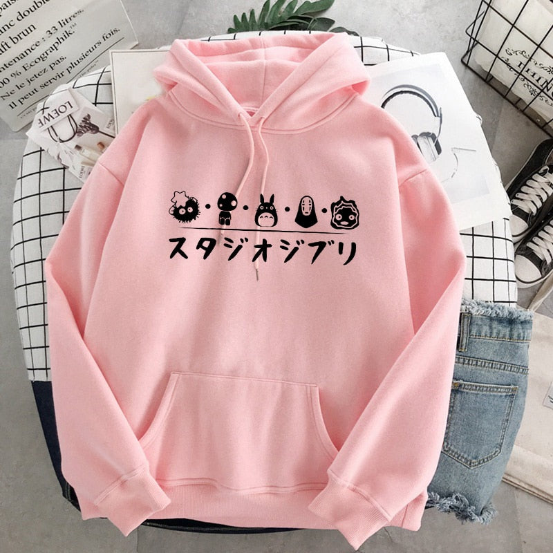 Hoodies Female Studio Ghibli Cute Anime Sweatshirt Pullover Casual