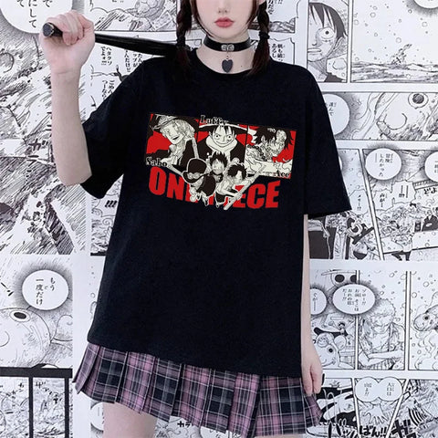 Japanese Anime Portgas·D· Ace Harajuku Manga Graphic T-shirt