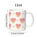 Heart Shaped Desserts Printed Mug 11oz Ceramic Mug Coffee Cup Valentine's Day