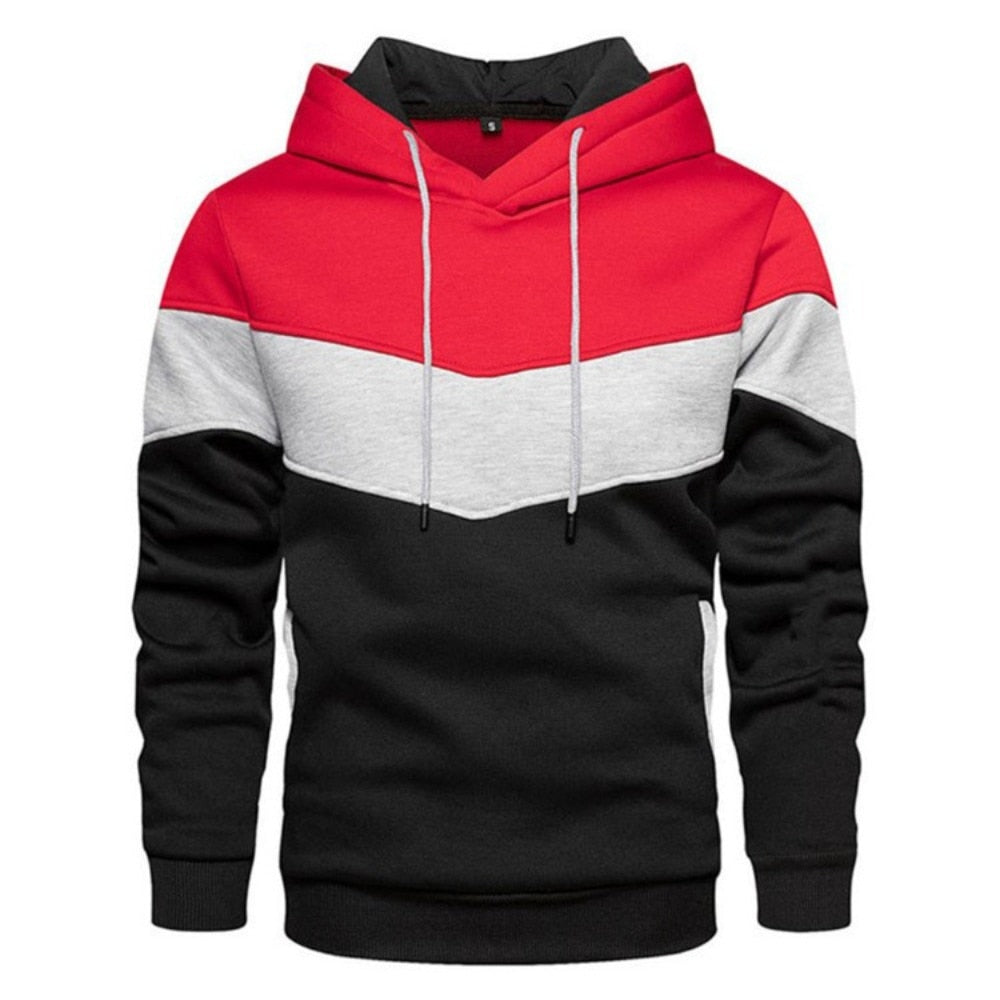 Men Hoodie Fleece Panel Casual Sports