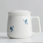 255ml Reine Handgemalte Schmetterling Orchidee Kunst Keramik Tee Tasse