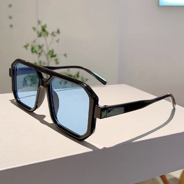 Retro Squared Aviators No Nose Piece Vintage Style Sunnies
