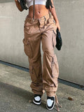 Cargo Pants Y2k Denim Women Fashion Pockets Wide