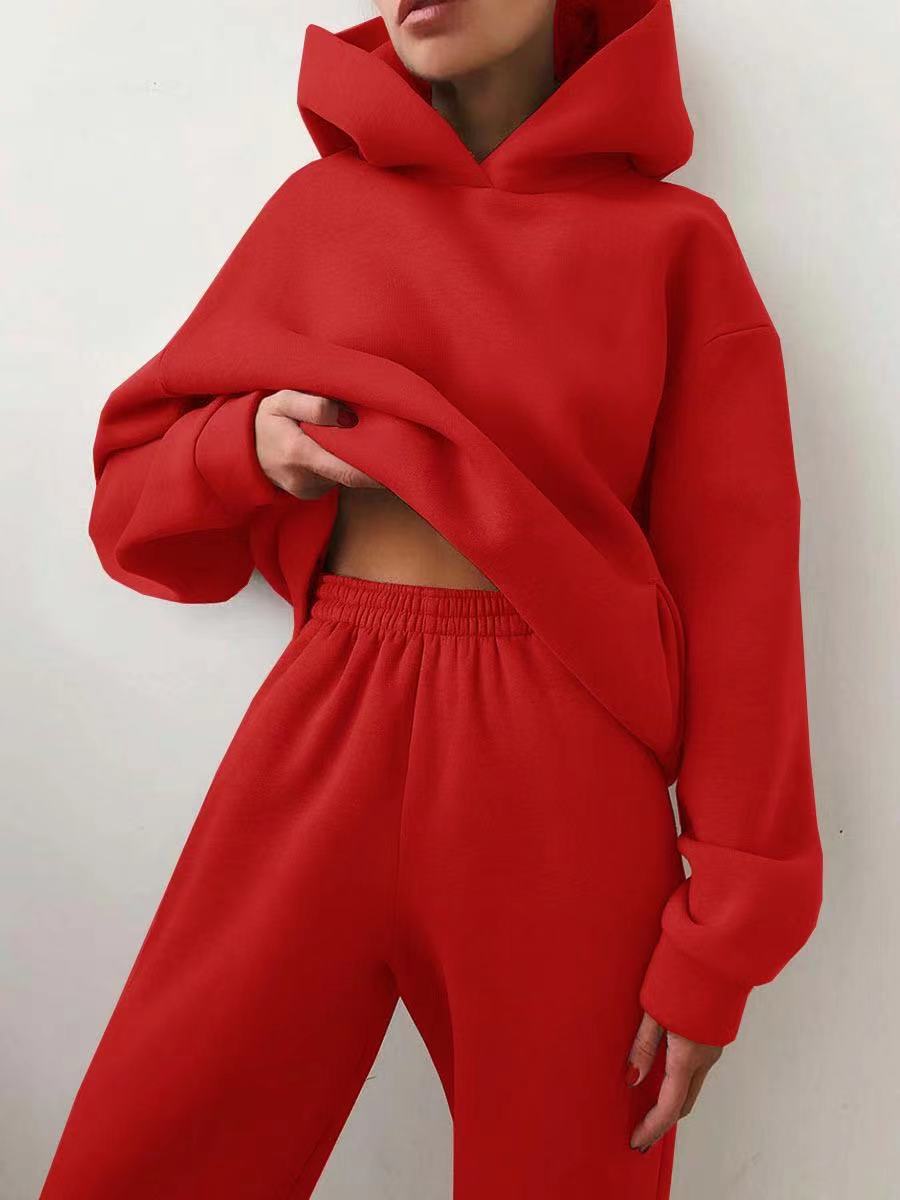 Hoodie Sports Trouser Female Sweatshirt Solid