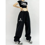 Gothic Schwarze Jogginghose Oversize Y2K Grunge Kpop Baggy Hose Harajuku