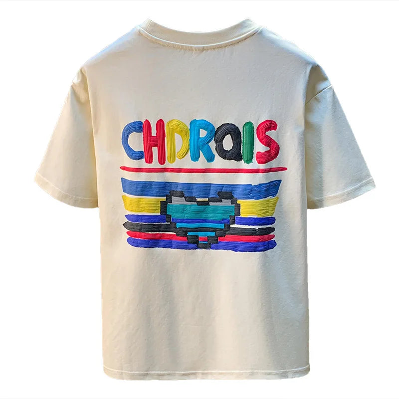 Loose Fit T-Shirt Men’s 2025 – Hand Drawn Print Street Style