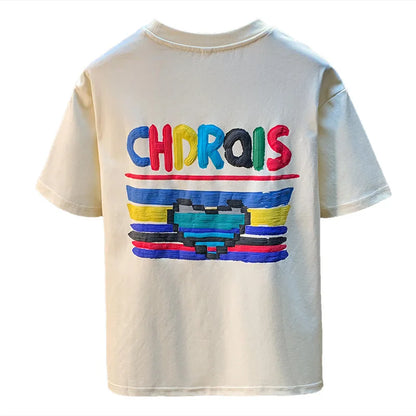 Loose Fit T-Shirt Men’s 2025 – Hand Drawn Print Street Style