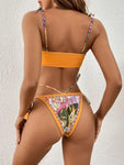 Printed Crop Top Bikini 2024 Women Bikinis Brazilian Swimwear Swimsuit