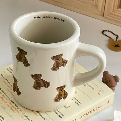 Mug Chocolate Bear Mug Girl Retro Coffee Cup Afternoon Tea