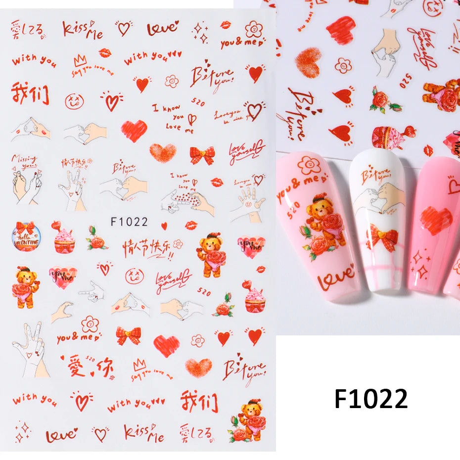 Cute Love Nail Art Stickers