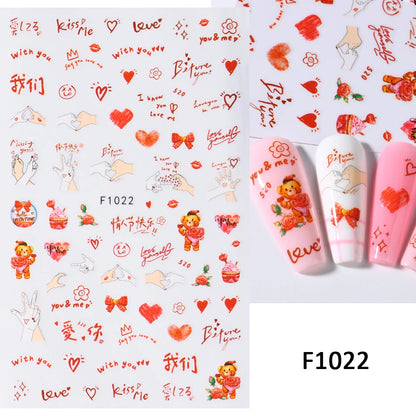 Cute Love Nail Art Stickers