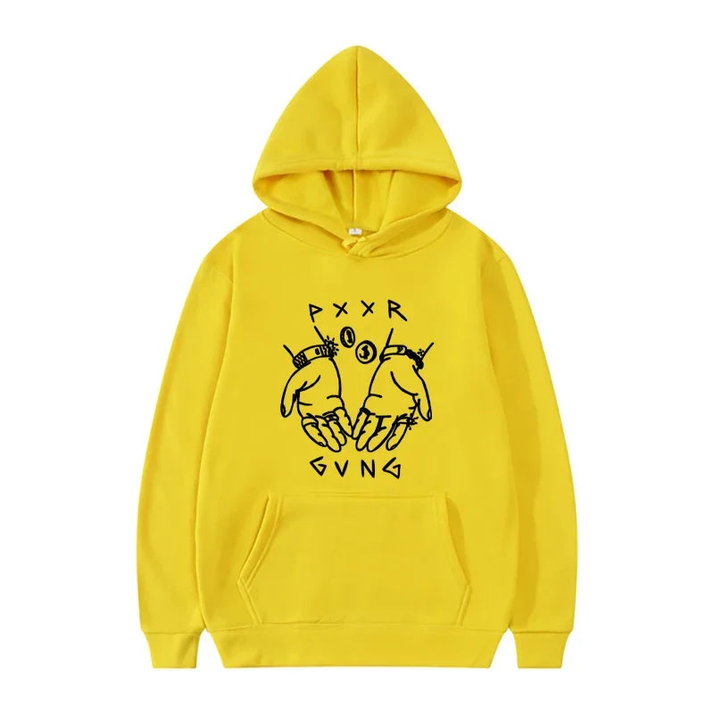 Printed Autumn Winter Hooded Sweatshirt Hooded