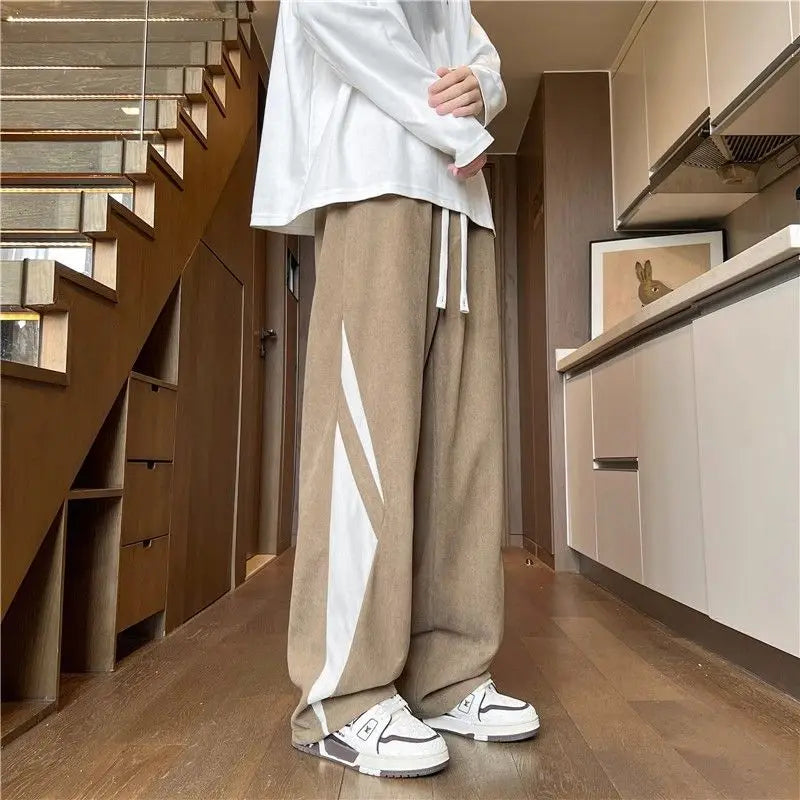 Corduroy Pants for Men with Loose and Straight Leg Casual Pants