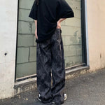 Thin Retro Corduroy Pants Harajuku Printed