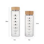 1000ml Large Capacity Glass Water Bottle Marker