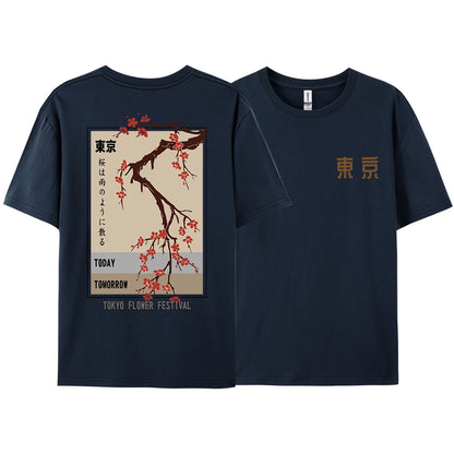 Today Tomorrow Tokyo Flower Festival T Shirt Unisex Fashion O-Neck