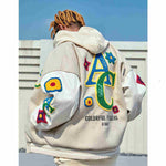 Korean Version Loose Embroidery Harajuku Style Hoodie Women