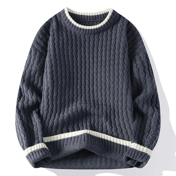 Mens Slim Fit Knit Sweater Crew Neck Pullover Casual Fall Winter