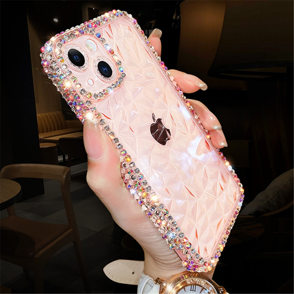 Glitzer Bling Diamant Transparente Handyhülle für iPhone Klares Silikon