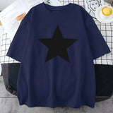 Five-Pointed Star Print Tee Top Tee Shirts Oversized