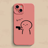 Cute Cartoon Funny Man Couple Phone Case for iPhone