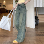 Streetwear Y2K Baggy Wide Leg Jeans 90S High Waist Straight Pants