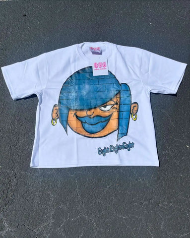 Übergroßes T-Shirt mit Rundhalsausschnitt und Cartoon-Print