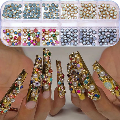 Round White Pearl Nail Beads