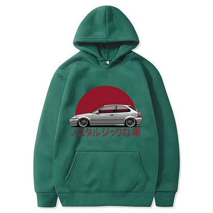 Men Hoodie Car Jdm Japanese Streetwear Pullover