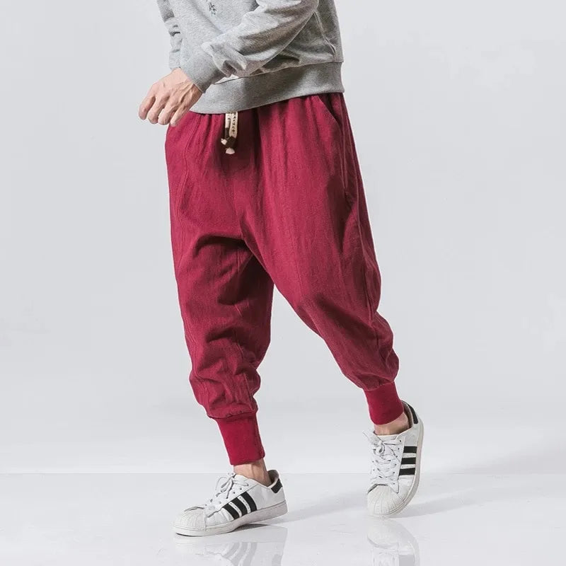 Elastic Waist Streetwear Joggers New Baggy Drop-crotch Pants