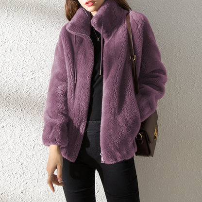 Women Jacket Thickened Coat  Collar Fashion Double-sided