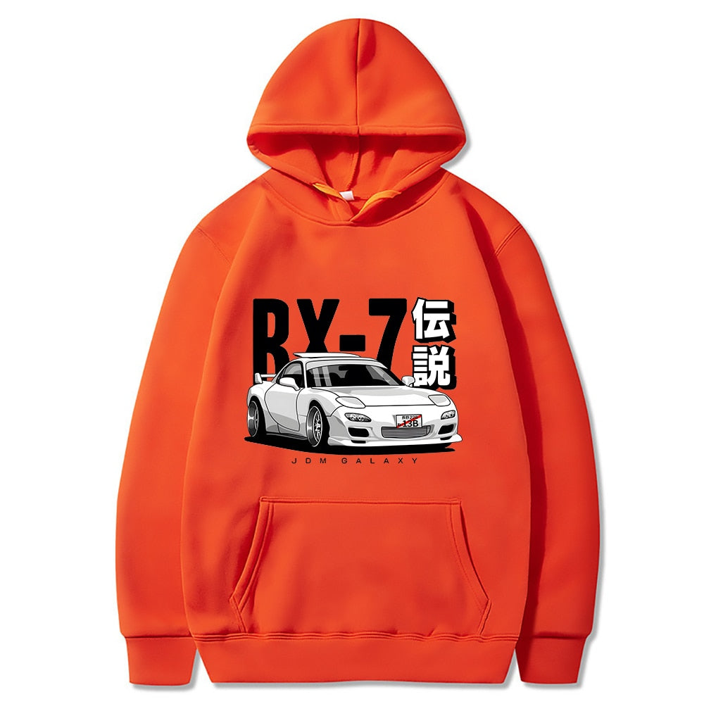 Men Hoodies Harajuku RX7 FD Drift Japanese Cars Casual