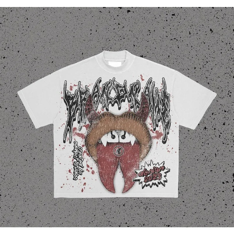 2024 Hip Hop Übergroßes bedrucktes T-Shirt 