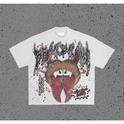 2024 Hip Hop Übergroßes bedrucktes T-Shirt 